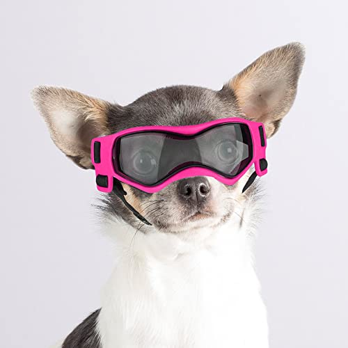 Enjoying Kleine Hundebrille UV-Schutz Winddicht Beschlagfrei Hündchen Brille für Haustierbrillen Weicher Rahmen, Rosa von Enjoying