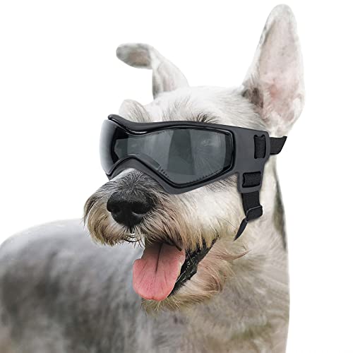 Enjoying Hundebrille, Größe S bis M, UV-Schutz, Winddicht, Antibeschlag-Haustierbrille für Hunde, weicher Rahmen, schwarz von Enjoying