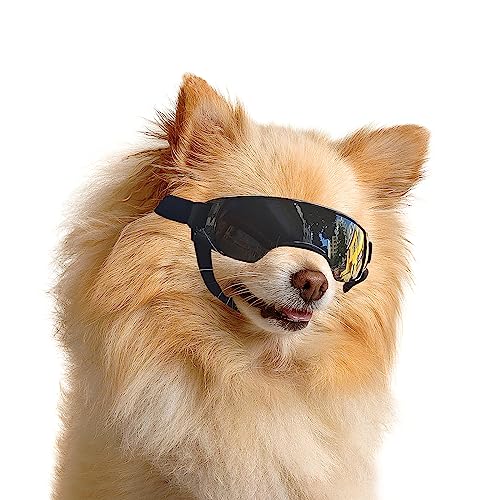 Enjoying Sonnenbrille für Kleine Hunde, UV-Schutz, Winddicht, Beschlagfrei, Hundebrille für Haustiere, Schwarz von Enjoying