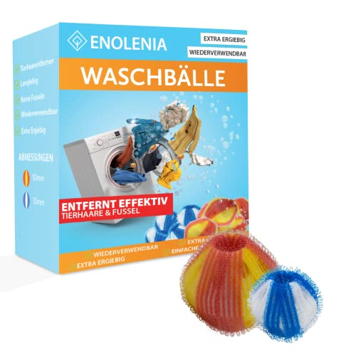 Enolenia NEU 6 Stück Tierhaarentferner Wäschebälle für Waschmaschine & Trockner gegen Tierhaare & Fusseln, Wiederverwendbare Anti Fusselkugeln + Fusselbälle für Textilien und Kleidung – Haarfänger Enolenia NEU 6 Stück Tierhaarentferner Wäschebälle für Waschmaschine & Trockner gegen Tierhaare & Fusseln, Wiederverwendbare Anti Fusselkugeln + Fusselbälle für Textilien und Kleidung – Haarfänger von Enolenia