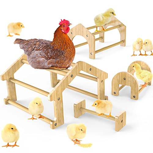 Ensayeer Bambus-Hühnerstangen-Set (4 Stück), starke Rahmenstange für Stall und Bruter, Trainingsstange für große Vögel, Hühner, einfach zu montieren und zu reinigen, lustiges Spielzeug für Huhn von Ensayeer