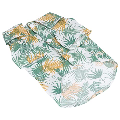 Entatial Hawaiihemd für Haustiere, Sommerhemden, atmungsaktiv, leicht zu tragen, Kokosblätter für kleine mittelgroße Hunde (S) von Entatial