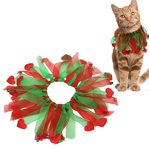Entatial Weihnachtshalsband für Haustiere, dekoratives Hundehalsband aus Polyester, vielseitig für Fotografie, Party (S) von Entatial