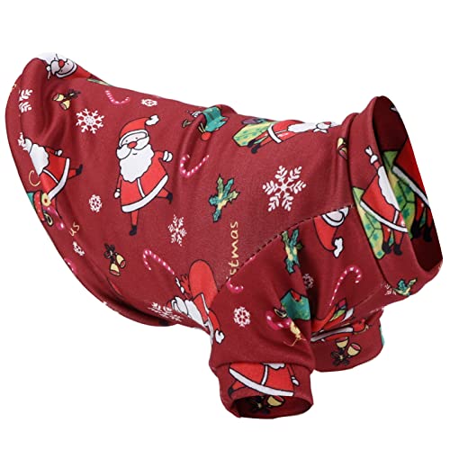 Haustier Winterkleidung, Warmes Polyester Spandex Schönes Rotes Weihnachtsmann-Hund-Weihnachtskostüm für Party-Rollenspiele für Haustier-Weihnachtszubehör(XS) von Entatial