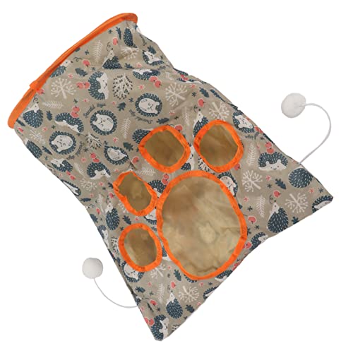 Ringpapier-Katzentunnel, Interaktiver Ringpapier-Haustiertunnel mit schönem Muster für kleine Haustiere(Blauer Igel) von Entatial