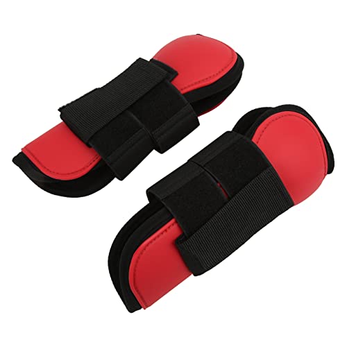 Stiefel-Set für Pferde, Pferdesehnenschuhe, aus PU-Leder, um ein Verrutschen für die Pferde zu vermeiden (rote Pfoten, L) von Entatial