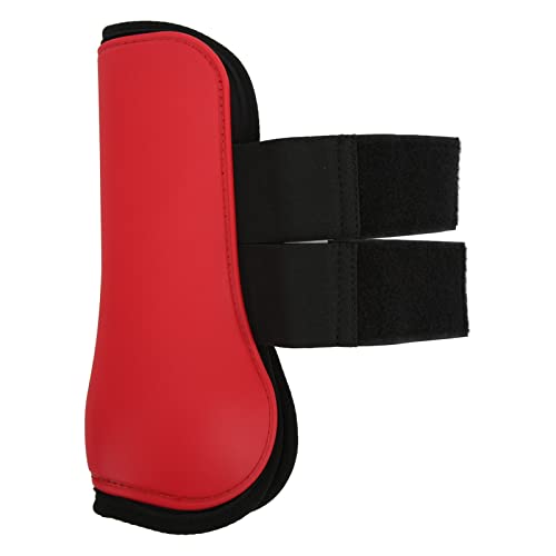 Stiefel-Set für Pferde, Pferdesehnenschuhe, aus PU-Leder, um ein Verrutschen für die Pferde zu vermeiden (rote Pfoten, M) von Entatial