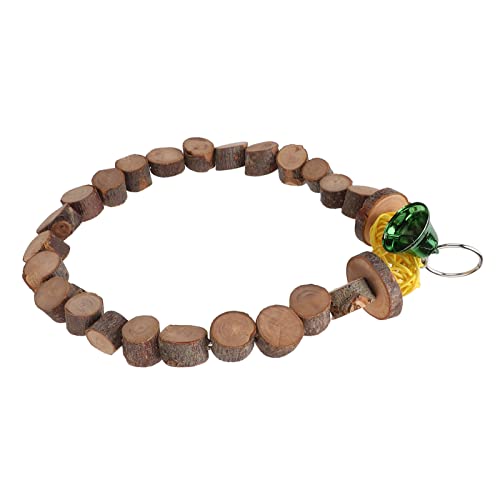 Vogel-Hängestange, sicheres natürliches Apfelholz-Papageien-Schaukel-Spielzeug mit Glocke für Sittiche für Haustierkäfig Vogel-Hängestange, sicheres natürliches Apfelholz-Papageien-Schaukel-Spielzeug mit Glocke für Sittiche für Haustierkäfig von Entatial