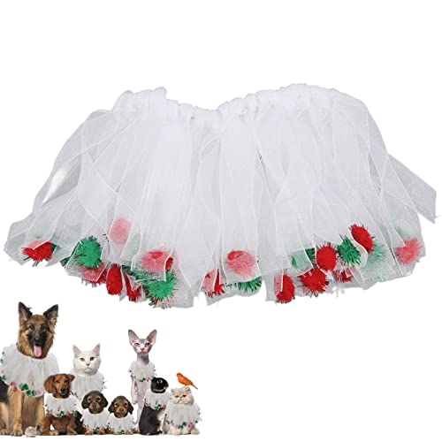 Weihnachten Pom Pom Hundehalsband, bequemes verstellbares Haustier-Weihnachtshalsband für Katze für Hund(m) von Entatial