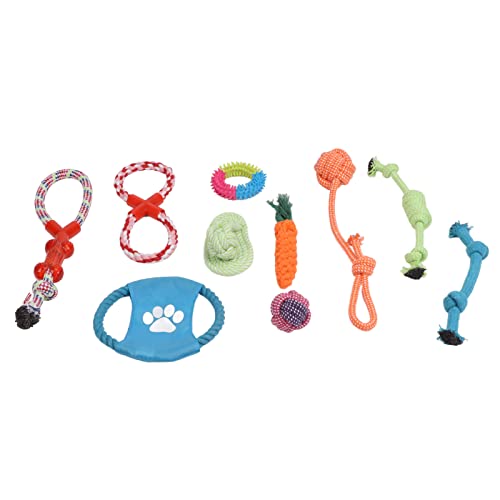 Welpen-Kauseil, bissfest, giftig, frei, bunt, interessant, interaktives Haustier-Baumwollseil-Spielzeug für große Hunde von Entatial
