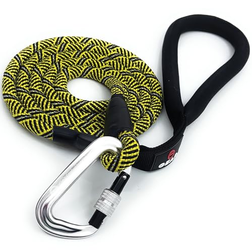 Hundeleine mit Karabinerverschluss, robuste Seilleine für große und mittelgroße Hunde, reflektierend, mit starkem Clip und gepolstertem Griff für Spaziergänge, Wandern, Laufen, Training, 1,8 m Hundeleine mit Karabinerverschluss, robuste Seilleine für große und mittelgroße Hunde, reflektierend, mit starkem Clip und gepolstertem Griff für Spaziergänge, Wandern, Laufen, Training, 1,8 m von Enthusiast Gear