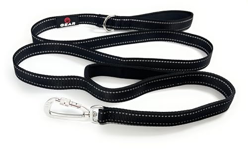 Robuste Hundeleine mit Karabiner, reflektierende Nylonleine mit gepolstertem Griff oder doppelten Verkehrsgriffen, perfekt für Spaziergänge und Training, große, mittelgroße und kleine Hunde (Schwarz Robuste Hundeleine mit Karabiner, reflektierende Nylonleine mit gepolstertem Griff oder doppelten Verkehrsgriffen, perfekt für Spaziergänge und Training, große, mittelgroße und kleine Hunde (Schwarz von Enthusiast Gear