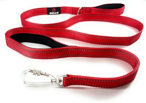 Robuste Hundeleine mit Karabiner, reflektierende Nylonleine mit gepolstertem Griff oder zwei Verkehrsgriffen, perfekt für Spaziergänge und Training, große, mittelgroße und kleine Hunde (Rot, 2 Griffe Robuste Hundeleine mit Karabiner, reflektierende Nylonleine mit gepolstertem Griff oder zwei Verkehrsgriffen, perfekt für Spaziergänge und Training, große, mittelgroße und kleine Hunde (Rot, 2 Griffe von Enthusiast Gear