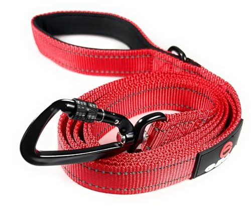 Robuste Hundeleine mit Karabiner, reflektierende Nylonleine mit gepolstertem Griff oder zwei Verkehrsgriffen, perfekt zum Gehen, Training und Wandern für große, mittelgroße und kleine Hunde (Rot, 1,2 Robuste Hundeleine mit Karabiner, reflektierende Nylonleine mit gepolstertem Griff oder zwei Verkehrsgriffen, perfekt zum Gehen, Training und Wandern für große, mittelgroße und kleine Hunde (Rot, 1,2 von Enthusiast Gear