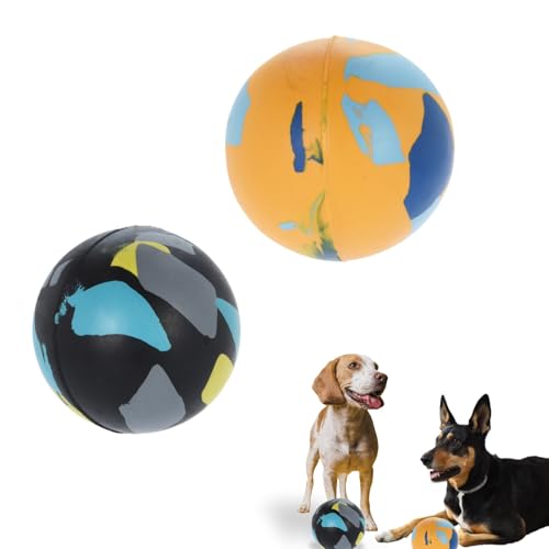 Envenzo Dogs Collection Hundespielzeugbälle aus Naturkautschuk, Hunde Spielzeug, 2 Stück, mehrfarbig von Envenzo