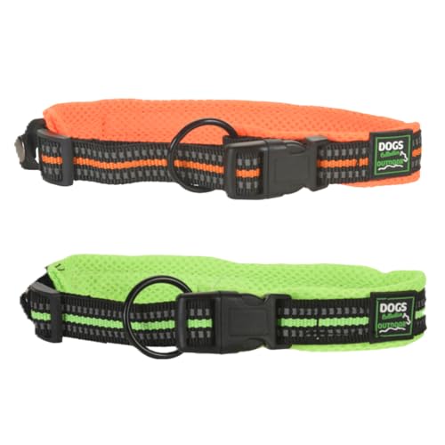 Hundehalsband für mittelgroße Hunde, bequem, für Spaziergänge, ultraleicht, Neon (Orange) von Envenzo