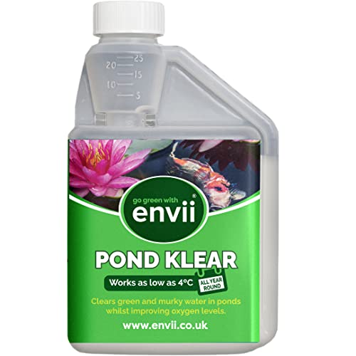 Envii Pond Klear – Teichklar - Teichpflege, Gartenteich Reiniger, Wasserklärer und Teich Wasseraufbereiter zu klar von grünem Wasser - 500 ml von Envii