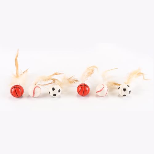 Enwye Das 6-teilige Spielset „Feather Cat“ enthält Fußball-, Basketball- und Baseball-Designs und ist für Welpen, Kätzchen und Haushunde geeignet. Enwye Das 6-teilige Spielset „Feather Cat“ enthält Fußball-, Basketball- und Baseball-Designs und ist für Welpen, Kätzchen und Haushunde geeignet. von Enwye