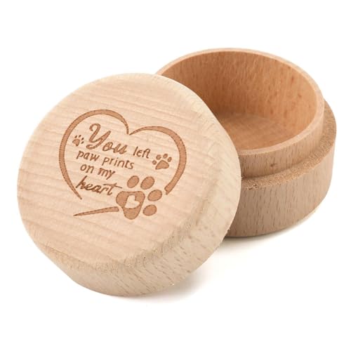 Eoixuqba 4 Stück Holz-Aufbewahrungsbox für Tierhaare, 5 x 5 x 3 cm, Tierhaare, Gedenkbox, Hunde- und Katzenhaar-Aschebehälter, Katzenasche, Andenken-Behälter, von Eoixuqba