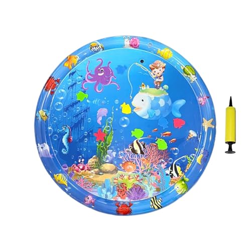 Eoixuqba Hundewasser Spielmatte - Interaktives Katzenspielzeug,99x99 cm Kühlkissen mit Pumpe für Hunde Katzen Sommer Outdoor Indoor Eoixuqba Hundewasser Spielmatte - Interaktives Katzenspielzeug,99x99 cm Kühlkissen mit Pumpe für Hunde Katzen Sommer Outdoor Indoor von Eoixuqba