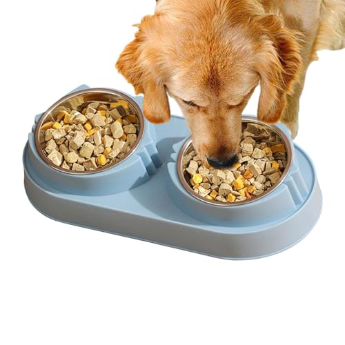 Eoixuqba Kippbarer doppelter Futternapf für Katzen, 33 x 17 x 5 cm, erhöht, kein Verschütten, fängt Wasser und Futter auf, stabiler CatFeederBowl Eoixuqba Kippbarer doppelter Futternapf für Katzen, 33 x 17 x 5 cm, erhöht, kein Verschütten, fängt Wasser und Futter auf, stabiler CatFeederBowl von Eoixuqba