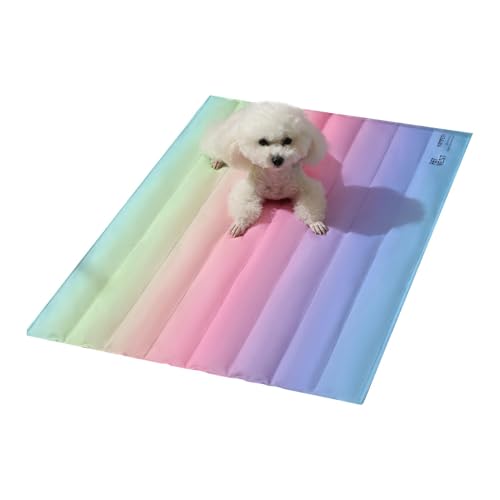 Eoixuqba Kühlmatte für Katzen, Gel-Kühlmatte für Hundekäfig, Regenbogen-Farbverlauf, Schlafmatratze für Kiste, Zwinger, Bett, Sofa, 50 x 80 cm Eoixuqba Kühlmatte für Katzen, Gel-Kühlmatte für Hundekäfig, Regenbogen-Farbverlauf, Schlafmatratze für Kiste, Zwinger, Bett, Sofa, 50 x 80 cm von Eoixuqba
