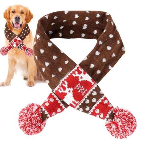 Eoixuqba Weihnachts-Haustierschal, Hunde-Winterschal | Haustier Rentier Halswärmer | Weiches Winter-Halswärmerkostüm für kleine, mittelgroße und große Hunde von Eoixuqba