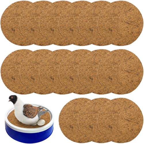Eorbow 15 Packungen Taubennest-Pads, Vogelzuchtmatte für Hühner, natürliche Kokosfaser, Vogeleiermatte, Nistschüsselbox für Sittiche, Huhn, Taubenschlüpf-Zubehör, 15 Stück von Eorbow
