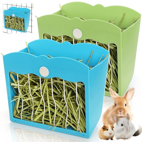 Eorbow 2 Packungen Kaninchen-Heu-Futterspender, 3400 ml, Hasengrashalter mit Rost, robuster Kunststoff, hängendes Meerschweinchen-Futtergestell mit verstellbarem Knauf, weniger verschwendetes Eorbow 2 Packungen Kaninchen-Heu-Futterspender, 3400 ml, Hasengrashalter mit Rost, robuster Kunststoff, hängendes Meerschweinchen-Futtergestell mit verstellbarem Knauf, weniger verschwendetes von Eorbow