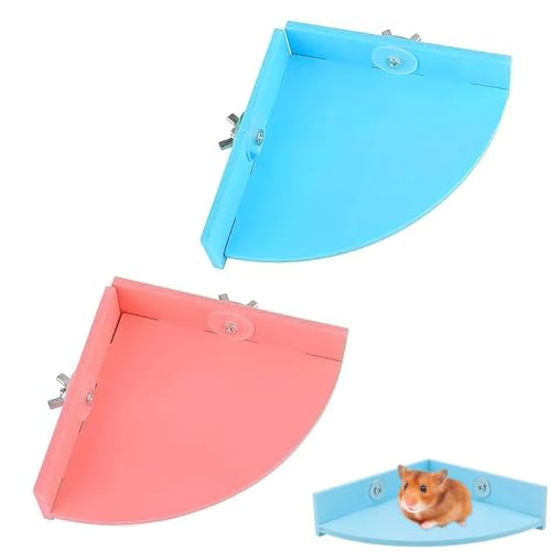 Eowppue 2 Stück Hamsterkäfig Regal Dreieckige Eckplattform Sitzbrett aus Kunststoff mit Schrauben für Kleintierkäfig Eckregal Eowppue 2 Stück Hamsterkäfig Regal Dreieckige Eckplattform Sitzbrett aus Kunststoff mit Schrauben für Kleintierkäfig Eckregal von Eowppue