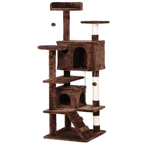 Epetlover Katzenbaum mit mehreren Ebenen, 134,6 cm, mit Kratzstämmen, Braun Epetlover Katzenbaum mit mehreren Ebenen, 134,6 cm, mit Kratzstämmen, Braun von Epetlover