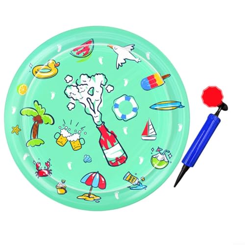 EpheyFIF Aufblasbare Haustier-Spielmatte, 65 x 65 cm, PVC-Wassersensor, Aktivitätspad mit schwimmenden Fischen, kühlendes Sommerspielzeug für Hunde/Katzen, leicht zu reinigen, wasserdichtes Design von EpheyFIF