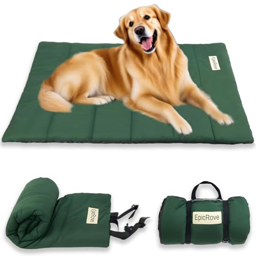 EpicRove Hundedecke für unterwegs wasserdicht – rutschfeste Hundematte 110×68 cm, waschbar Hundebett – Outdoor, Reise & Auto‑Kofferraum Komfortkissen für Hunde & Katzen (Grün) von EpicRove