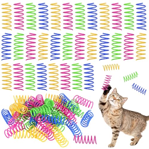 Epicover 400 Stück Katzenfederspielzeug, buntes Kunststoff-Katzenfederspielzeug, interaktive Federspule, elastische federnde Katzenspielzeug, interaktives Spiralspielzeug für Katzen, Kätzchen, Jagd, Epicover 400 Stück Katzenfederspielzeug, buntes Kunststoff-Katzenfederspielzeug, interaktive Federspule, elastische federnde Katzenspielzeug, interaktives Spiralspielzeug für Katzen, Kätzchen, Jagd, von Epicover