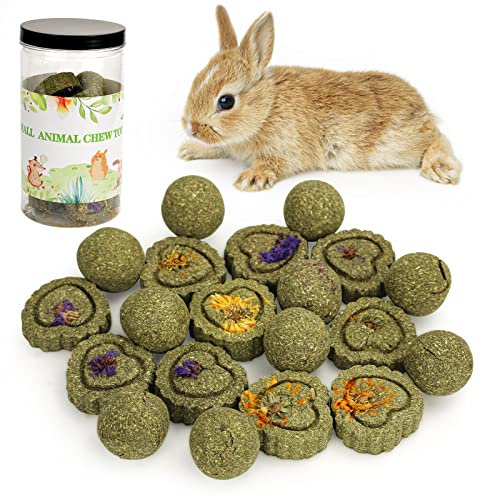 Episkey Kauspielzeug für Kaninchen, 20 Stück natürliche Heubälle, Hamster, Zahnen Spielzeug für Kaninchen, Chinchillas, Meerschweinchen, Hamster, Holländische Kaninchen (H01) von Episkey