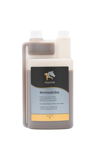 Equanis HormonActive - 1L Mönchspfeffer für Pferde zur Regulierung des Hormonhaushaltes. Mit Magnesium, Traubenkernmehl, Johanniskraut, Tryptophan, B12, Traubensilberkerzenextrakt und Salbei von Equanis