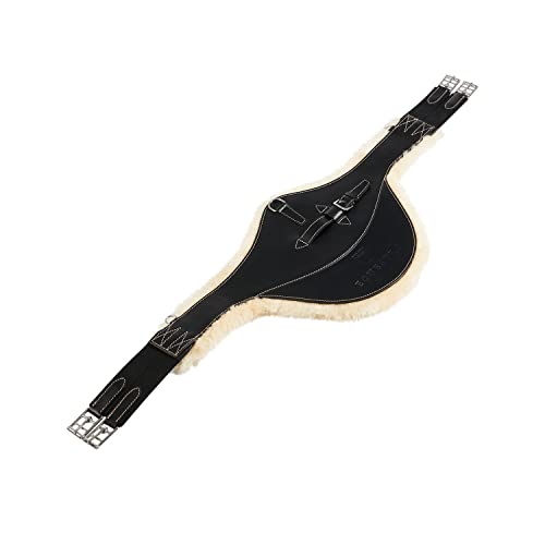 Equestro - Gurt aus Leder, Farbe – Schwarz, Größe Gurt – 115 cm von Equestro