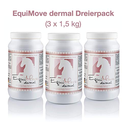 EquiMove Dermal | tierärztliche Ergänzung für Haut, Fell, Hufe | hochdosiert mit Biotin, Zink, Schwefel, Lycopin, Mangan, Actrisave | bei Fellproblemen, Ekzem oder brüchigem Horn (4,5 kg) von EquiMove