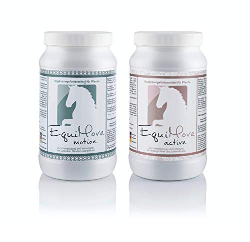 EquiMove BEWEGUNGS-Bundle Motion & Active: je eine Dose (1,5 kg) Ergänzungfuttermittel zur effektiven Unterstützung bei starken Gelenkproblemen, Bewegungsunlust oder Unrittigkeit von EquiMove