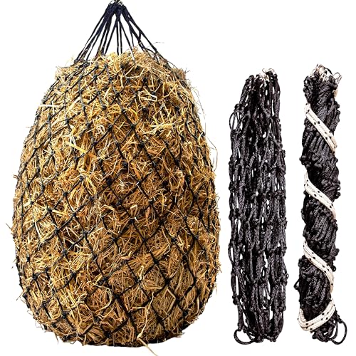 Equicraft Slow Feed Heunetz für Pferde: Ultra-strapazierfähiges UV-behandeltes Nylon | 99,1 cm lang, hält 2–4 Flocken | 4,5 cm Löcher | Futterbeutel für Pferde und Ziegen mit Metallhaken und einfachem Equicraft Slow Feed Heunetz für Pferde: Ultra-strapazierfähiges UV-behandeltes Nylon | 99,1 cm lang, hält 2–4 Flocken | 4,5 cm Löcher | Futterbeutel für Pferde und Ziegen mit Metallhaken und einfachem von Equicraft