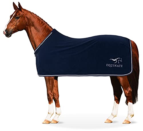 Equinate Abschwitzdecke Springdale aus Polarfleece mit Widerristpolster 135cm Navy von Equinate