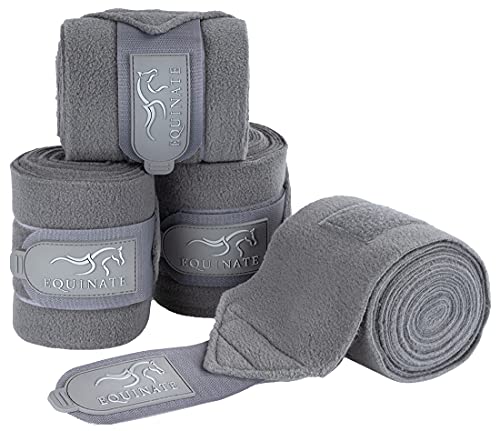 Equinate Fleecebandagen Harmony 4er Set in vielen Farben Bandagen Fleece Grau Pony von Equinate