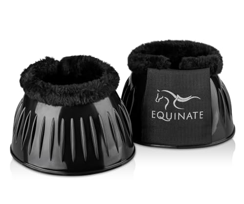 Equinate Hufglocken aus PVC mit synthetischem Lammfell M - Robuste und stoßdämpfende Springglocken - Hufschutz für Training und Turniere - 2er Set Equinate Hufglocken aus PVC mit synthetischem Lammfell M - Robuste und stoßdämpfende Springglocken - Hufschutz für Training und Turniere - 2er Set von Equinate