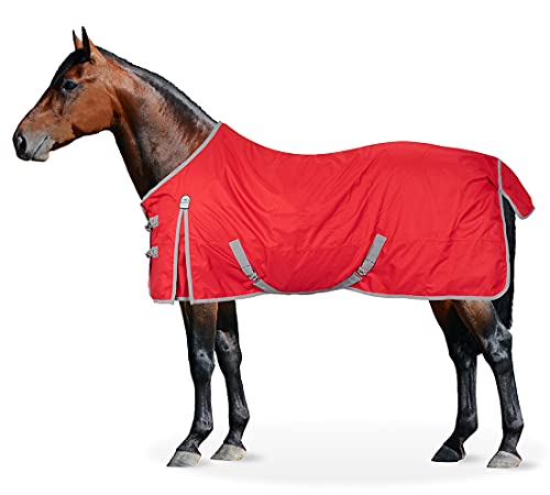 Equinate Regendecke Springfield Weidedecke mit Fleece 145cm Rot von Equinate