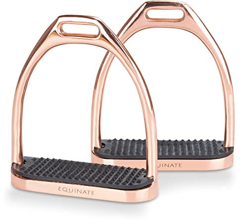 Equinate Steigbügel Luna 10cm Roségold - Mit Anti-Rutsch Trittfläche aus Gummi - Für Erwachsene und Kinder - 2 Stück Equinate Steigbügel Luna 10cm Roségold - Mit Anti-Rutsch Trittfläche aus Gummi - Für Erwachsene und Kinder - 2 Stück von Equinate