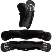 Equinate Western Mondgurt anatomisch mit synthetischem Lammfell schwarz 70 cm von Equinate