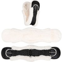 Equinate Westerngurt Classical anatomisch mit synthetischem Lammfell naturfarben 90 cm von Equinate