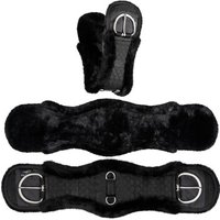 Equinate Westerngurt Classical anatomisch mit synthetischem Lammfell schwarz 75 cm von Equinate