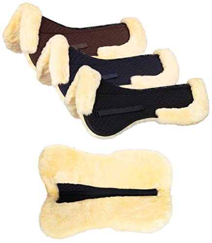 Equinate echt Lammfell Sattelkissen Spinefriend mit Wirbelsäulenfreiheit, Sattelpad L - Navy-Natur für Pferd, Sattel 17,5" 18" Equinate echt Lammfell Sattelkissen Spinefriend mit Wirbelsäulenfreiheit, Sattelpad L - Navy-Natur für Pferd, Sattel 17,5" 18" von Equinate