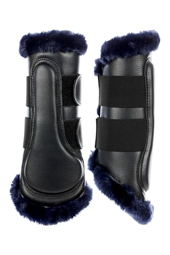 Equinavia Vali Ultra Fleece Bürstenstiefel | Kunstleder außen | Luxuriöses Ultra-Fleece-Futter Schienenstiefel - Marineblau/Marineblau - L von Equinavia
